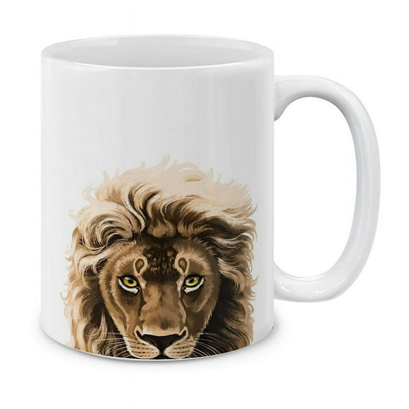 WIRESTER 11 Oz Ceramic Tea Cup Coffee Mug, Lion