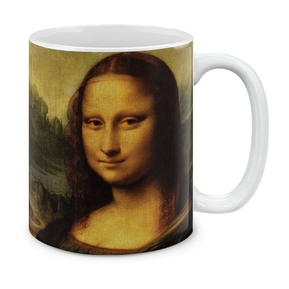 WIRESTER 11 Oz Ceramic Tea Cup Coffee Mug, Mona Lisa Leonardo Da Vinci