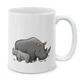 thumbnail image 1 of WIRESTER 11 Oz Ceramic Tea Cup Coffee Mug, Mother Baby Rhino, 1 of 8