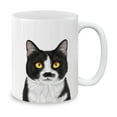 thumbnail image 1 of WIRESTER 11 Oz Ceramic Tea Cup Coffee Mug, Moustached Tuxedo Cat, 1 of 7
