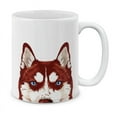 thumbnail image 1 of WIRESTER 11 Oz Ceramic Tea Cup Coffee Mug, Red Siberian Husky Dog, 1 of 7
