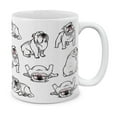 thumbnail image 1 of WIRESTER 11 Oz Ceramic Tea Cup Coffee Mug, White English Bulldog Funny Playful Postures, 1 of 8