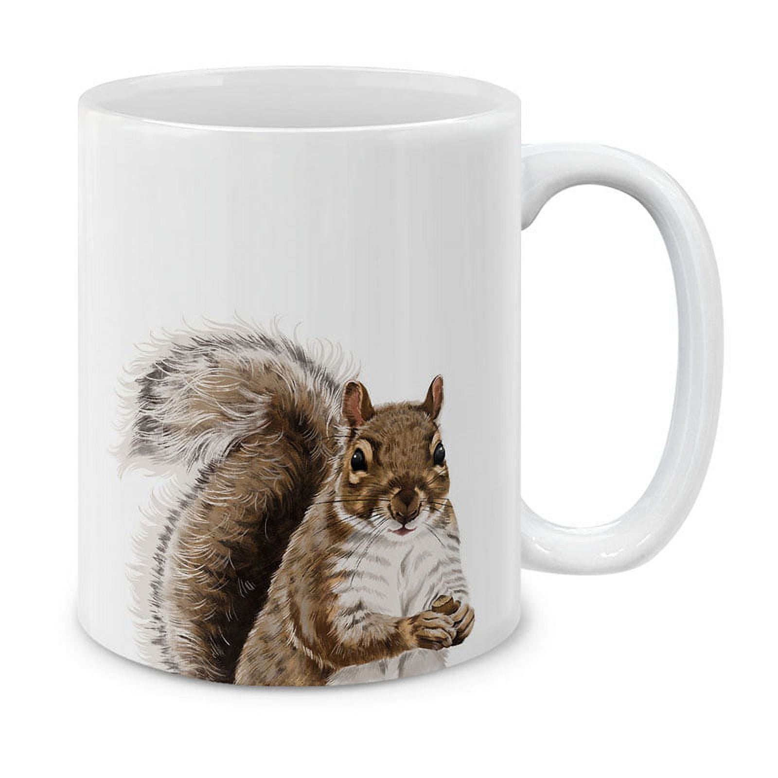 White Ceramic Squirrel Design 11-Ounce Coffee Mug