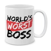 WIRESTER 11 Oz Ceramic Tea Cup Coffee Mug, Worlds Worst Boss