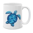 thumbnail image 1 of WIRESTER 11oz 325ml Ceramic Tea Cup Coffee Mug With Handgrip For Gift, Birthday, Anniversary, Christmas - Ocean Blue Sea Turtle, 1 of 7