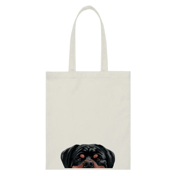 WIRESTER 14.17 x 12.2 inches Cotton Tote Bag Reusable Grocery Shopping Cloth Bags - Animal Black Tan Rottweiler Dog