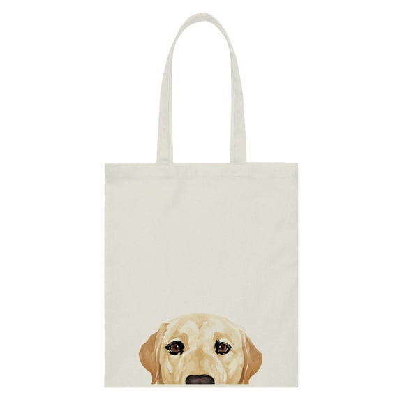 WIRESTER 14.17 x 12.2 inches Cotton Tote Bag Reusable Grocery Shopping Cloth Bags - Animal Cream Labrador Retriever Dog