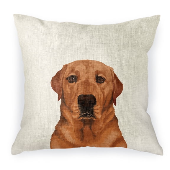WIRESTER 18x18 inch Square Decorative Throw Sofa Pillow Cases, Cute Red Fox Labrador Retriever Dog