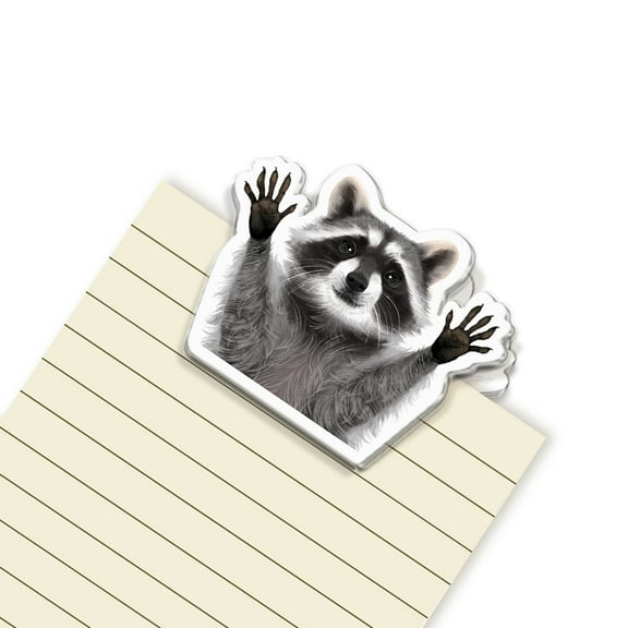 WIRESTER 2.36 inches Fashionable Stationery Clip Office Documents Storage Clip Acrylic Clip Schedule Book Clip - Raccoon Hands Out