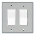 thumbnail image 1 of WIRESTER 2-Gang Decorator Light Switch Plate/Wall Plate Cover, Solid Light Gray, 1 of 6