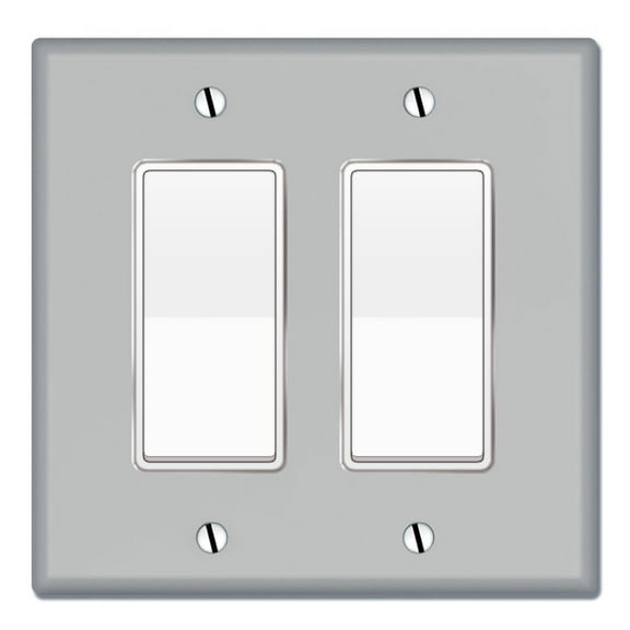 WIRESTER 2-Gang Decorator Light Switch Plate/Wall Plate Cover, Solid Light Gray