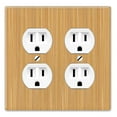 thumbnail image 1 of WIRESTER 2-Gang Duplex Outlet Wall Plate/Switch Plate Cover, Bamboo Wood Texture, 1 of 6