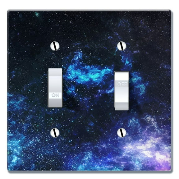 WIRESTER 2-Gang Toggle Wall Plate/Switch Plate Cover, Galaxy Star Space