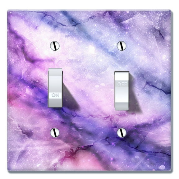 WIRESTER 2-Gang Toggle Wall Plate/Switch Plate Cover, Purple Fuchsia Marble