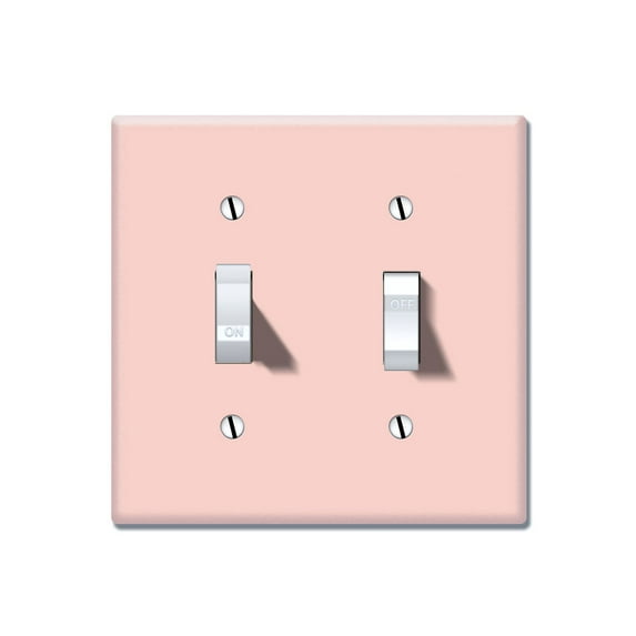 WIRESTER 2-Gang Toggle Wall Plate/Switch Plate Cover, Solid Pink