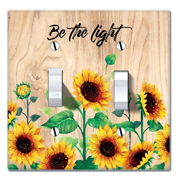 WIRESTER 2-Gang Toggle Wall Plate/Switch Plate Cover, Sunflower - Be The Light
