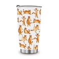 thumbnail image 1 of WIRESTER 20oz Tumbler With Lid Stainless Steel Travel Tumbler, Double Wall Insulated Stainless Steel Coffee Tumbler - Orange Tabby Cat Funny Playful Postures, 1 of 6
