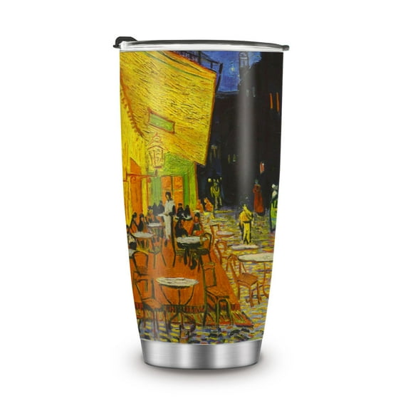 WIRESTER 20oz Tumbler With Lid Stainless Steel Travel Tumbler, Double Wall Insulated Stainless Steel Coffee Tumbler - Cafe Terrace At Night Van Gogh