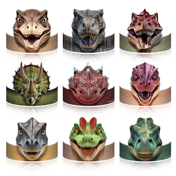 WIRESTER 27 Pcs Realistic Dinosaurs Party Hats , Birthday Party Hats, Party Favors For Kids, Toys for Kids Boys Girls
