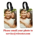 thumbnail image 1 of WIRESTER 2pcs Set Customized Personalized Picture PU Leather Luggage Tags Privacy Label Flap for Travel Suitcase Baggage, 1 of 7