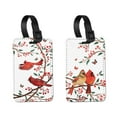 thumbnail image 1 of WIRESTER 2pcs Set PU Leather Luggage Tags Privacy Label Flap for Travel Suitcase Baggage - Red Cardinal Birds, 1 of 7