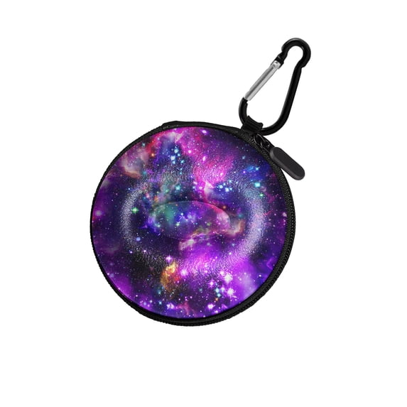 WIRESTER 3.94" Travel Watch Case Single Storage Box for Wristwatches & Smart Watches - Purple Nebula Galaxy