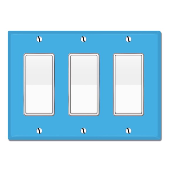 WIRESTER 3-Gang Decorator Light Switch Plate/Wall Plate Cover, Solid Baby Blue