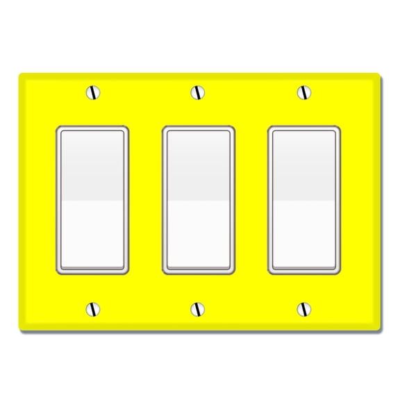 WIRESTER 3-Gang Decorator Light Switch Plate/Wall Plate Cover, Solid Bright Yellow