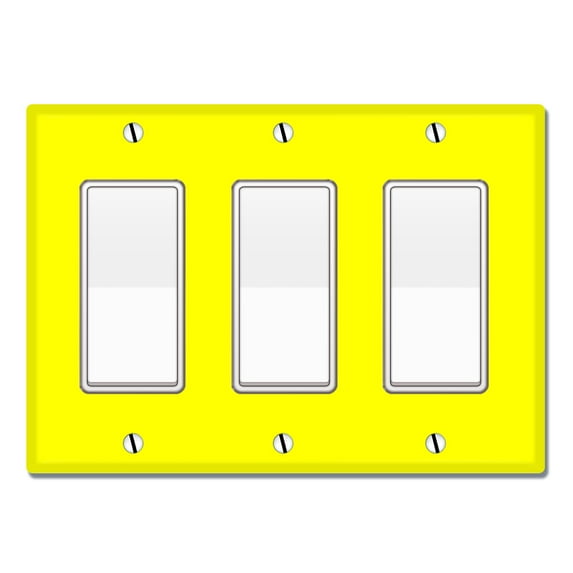 WIRESTER 3-Gang Decorator Light Switch Plate/Wall Plate Cover, Solid Bright Yellow
