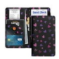 thumbnail image 1 of WIRESTER 4.7 x 9 Inch Server Book for Waitress, Waiter Wallet with Zipper Pocket & Magnetic Closure, Restaurant Waitstaff Organizer – Purple Tone Hearts Pattern, 1 of 6