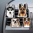 thumbnail image 1 of WIRESTER 4pcs Car Air Freshener Fragrance Vent Clip (Lemon Scented Pad), Black Siberian Husky Dog & Black Tan German Shepherd Dog & English Bulldog & Brown Tan Aussie Australian Shepherd Dog, 1 of 6