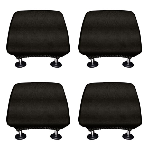 WIRESTER 4pcs Set Solid Black Interchangeable Car Seat Head Rest Cover Fit for All Cars