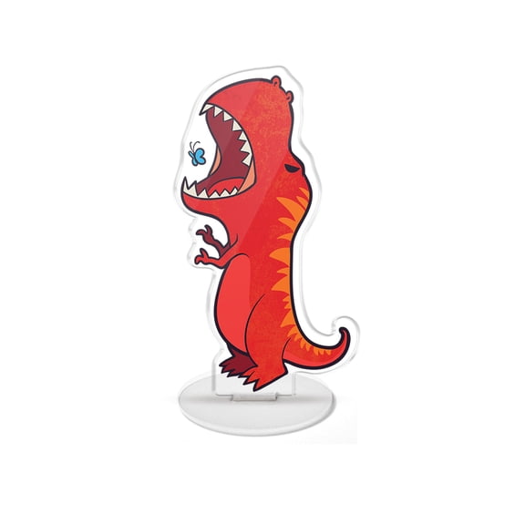 WIRESTER 5.9 inches Red T-Rex Dinosaur Acrylic Standee