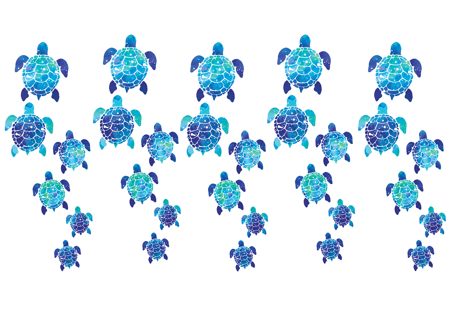 WIRESTER 5 Sets Vinyl Decal Sticker For Notebook, Ipad - Sea Turtles, 30 Pieces