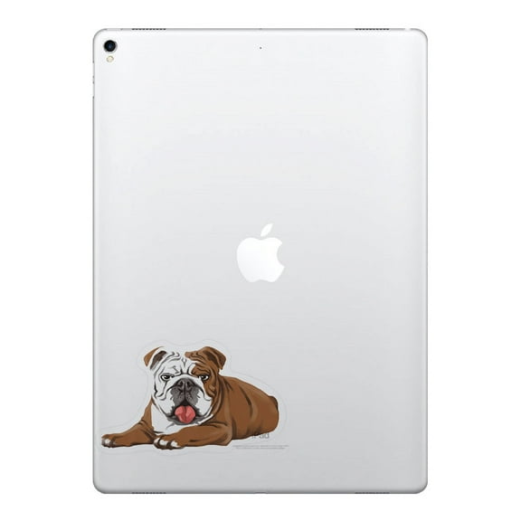 WIRESTER 5" x 5" Vinyl Decal Sticker For Notebook, Ipad - Lying English Bulldog