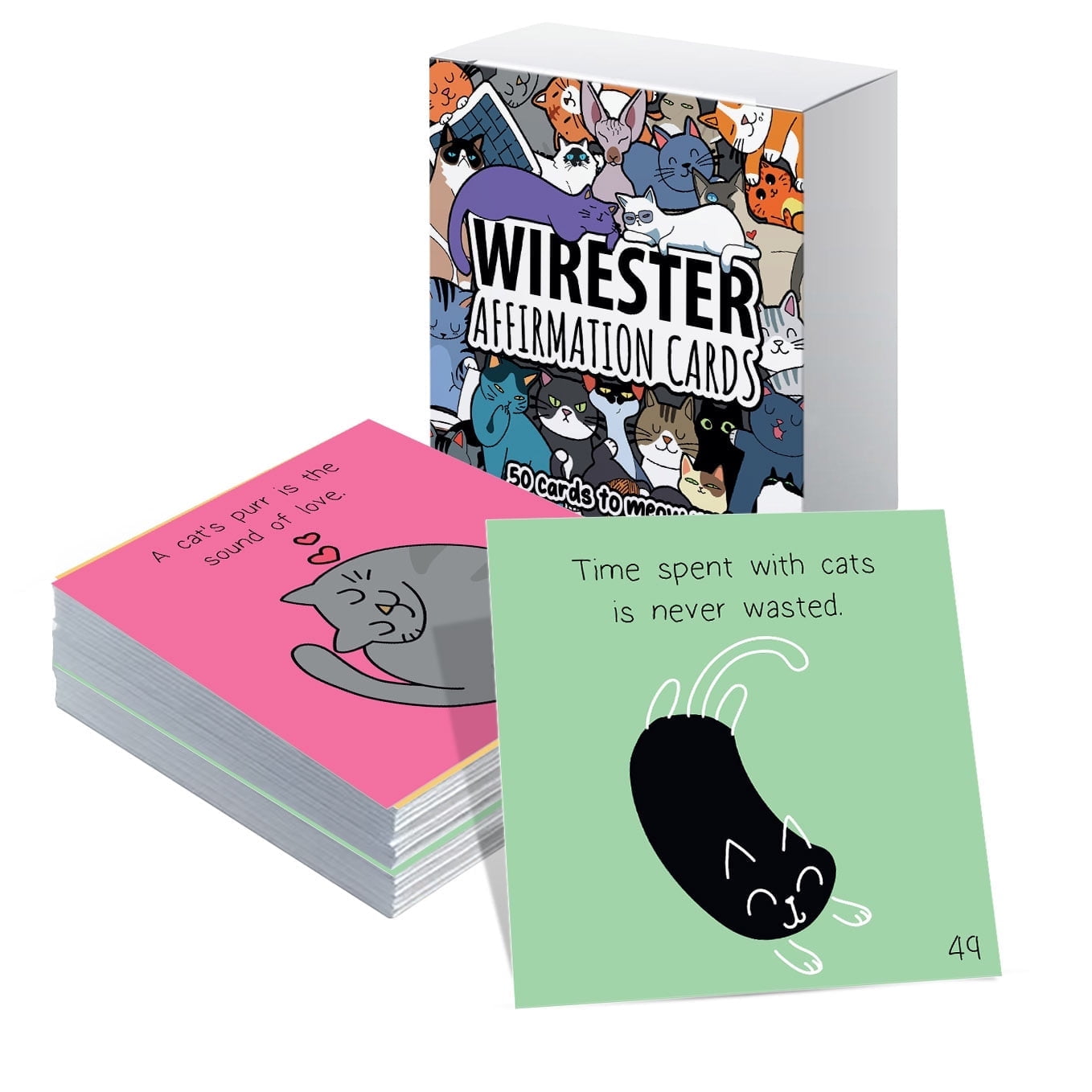 50 Affirmationskarten Für Frauen – Mit Katzen-Motiven, Inspirierende Zitate, 10x10cm, Für Mehr Positivität