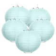 thumbnail image 1 of WIRESTER 5pcs Set Light Blue 10 inch Hanging Paper Lanterns Decorative Kit Round Paper Lanterns for Birthday Parties, Weddings, 1 of 7