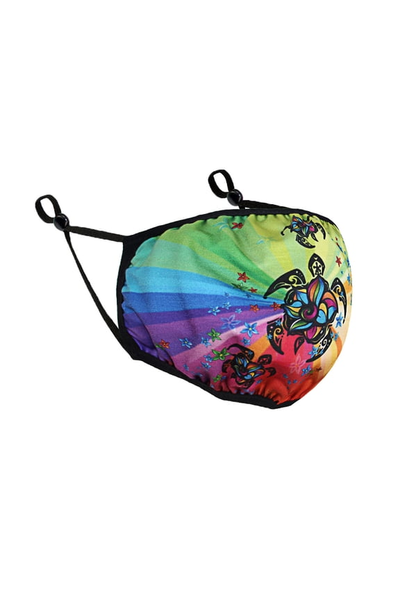 6.3" x 8.6" Reuseable Washable Polyester Cotton Mask Cover Protection For Adult, Flower & Turtles