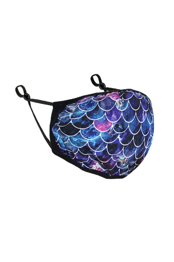 6.3" x 8.6" Reuseable Washable Polyester Cotton Mask Cover Protection For Adult, Mosaic Mermaid Scale