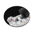 thumbnail image 1 of WIRESTER 7.88 in Round Mouse Pad with Non-Slip Rubber Base for Computers, Laptop, Office & Home - Animal White Silver Point Ragdoll Cat Paws Up, 1 of 5
