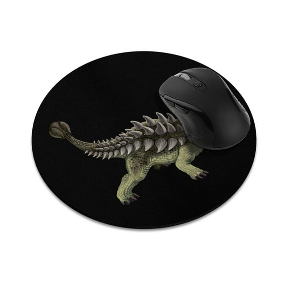 WIRESTER 7.88 in Round Mouse Pad with Non-Slip Rubber Base for Computers, Laptop, Office & Home - Ankylosaurus Dinosaur