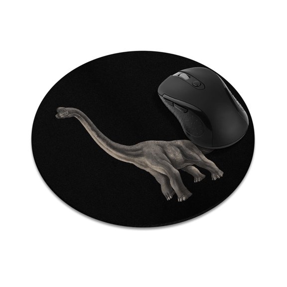 WIRESTER 7.88 in Round Mouse Pad with Non-Slip Rubber Base for Computers, Laptop, Office & Home - Brachiosaurus Dinosaur