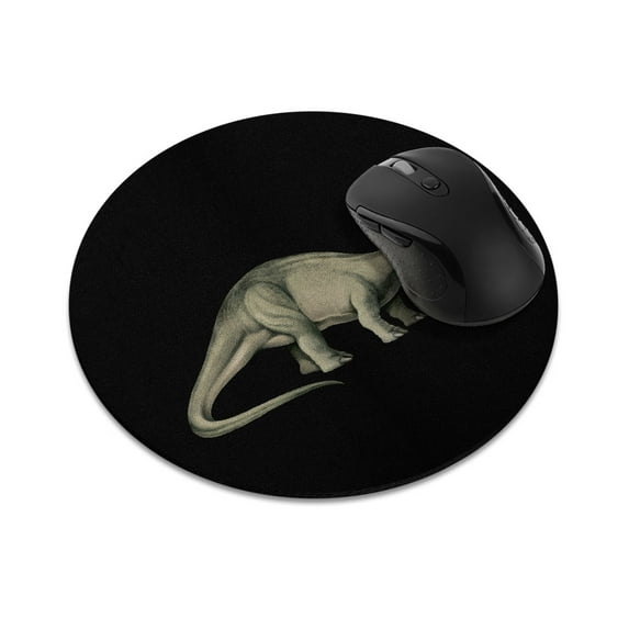 WIRESTER 7.88 in Round Mouse Pad with Non-Slip Rubber Base for Computers, Laptop, Office & Home - Brontosaurus Dinosaur