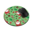 thumbnail image 1 of WIRESTER 7.88 in Round Mouse Pad with Non-Slip Rubber Base for Computers, Laptop, Office & Home - Light Green Happy Santa Christmas Pattern, 1 of 5