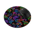 thumbnail image 1 of WIRESTER 7.88 in Round Mouse Pad with Non-Slip Rubber Base for Computers, Laptop, Office & Home - Neon Game Controllers Pattern, 1 of 5