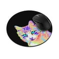 thumbnail image 1 of WIRESTER 7.88 in Round Mouse Pad with Non-Slip Rubber Base for Computers, Laptop, Office & Home - Pastel Colorful Cat Vector Portrait, 1 of 5