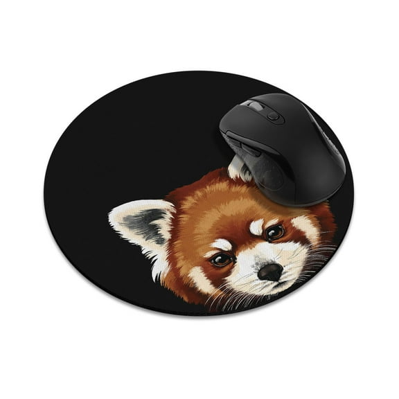 WIRESTER 7.88 in Round Mouse Pad with Non-Slip Rubber Base for Computers, Laptop, Office & Home - Red Panda