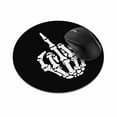 thumbnail image 1 of WIRESTER 7.88 in Round Mouse Pad with Non-Slip Rubber Base for Computers, Laptop, Office & Home - Skeleton Middle Finger, 1 of 5