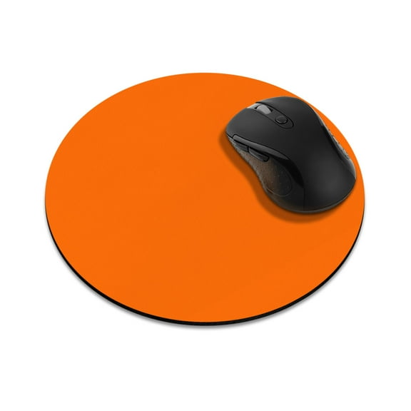WIRESTER 7.88 in Round Mouse Pad with Non-Slip Rubber Base for Computers, Laptop, Office & Home - Solid Orange