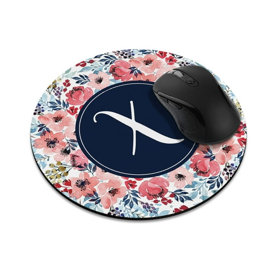 WIRESTER 7.88 in Round Mouse Pad with Non-Slip Rubber Base for Computers, Laptop, Office & Home - Watercolor Flower X